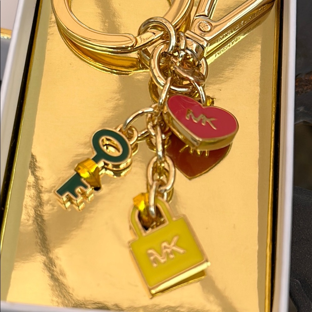 Michael Kors Gold and Red Key Charm